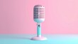 © Firadoaw - Microphone icon, 3D Illustration, isolated on light pastel background, music concept
