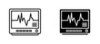 © Vince - Heart rate monitor icon flat outline in black