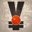 © JEGAS RA - Symbol of yen currency. Concept of Chinese economy and finances. National flag.