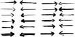 © Sourav - Collection of hand drawn black ink arrows pointing in opposite directions isolated on a white background