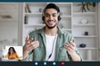 © Prostock-studio - Smiling Young Man With Beard And Headset Engaging In Video Call, Communicating Effectively From Home Office, Demonstrating Professionalism And Charm In Modern Workspace, Business Concept.