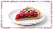 © Elena - Delicious gluten free berry tart with fresh raspberries and blueberries on a white plate