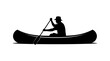 © Alom - Canoe with paddler silhouette against a white background