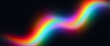 © Mix - Vibrant rainbow light leak on black background, colorful prism lens flare wave, abstract neon light streak for creative overlays and posters.
