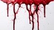 © Mehdi - Red blood or paint flowing down on transparent background. Halloween, murder and horror concept. Red ink splash, splatter and stain.