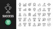 © SANTO SHEIKH - Success Icon Set with Career Achievement, Victory Award, and Goal Accomplishment Symbols