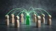 © Nazrul - Green wooden leader figure connecting to surrounding group