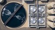 © CuteBee - Aerial view of modern industrial water treatment facility featuring circular sedimentation tanks and metallic filtration equipment for environmental liquid purification and sewage processing