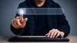 © MstTasmiya - Man finger showing a search bar virtual and hand on computer keyboard to Searching for information. Using Search Console with website. Data Search Technology Search Engine Optimization concept.