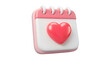 © hfdiszonglyphik - Pink heart on a white calendar icon with love symbol