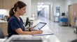 © AlAfiq - Nurse Updating Records with a Tablet at a Hospital Desk