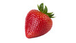 © Saoirse - Isolated fresh ripe red strawberry with green leaves and stem, sweet and juicy summer fruit