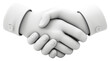 © Chinnasorn - 3D rendering of handshake symbolizing agreement and partnership, featuring two white hands with detailed cuffs., isolated