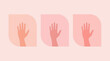 © siraphol - Left hand silhouette, minimalist social media graphic with pink geometric background