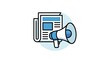 © Mst Chinaakter Mitu - Newspaper icon with a megaphone for press release announcement