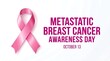 © Nayem - Metastatic breast cancer awareness day symbol with pink ribbon and october thirteenth text metastatic awareness feminine prevention wellness