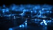 © artbot - Abstract glowing blue network connections on a dark background technology concept