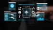 © InfiniteFlow - Futuristic Interface Showcasing AI Agents with Data Visualizations and Informative Panels for Technology Innovations and Advertising Strategies. Entropy.