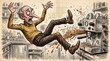 © Omni Visuals - Terrified Businessman Falling as Broken Office Espresso Machine Explodes
