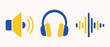 © Roman - Sound colored icon set. Set of colorful icons on a white background