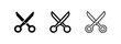 © liubomir118809 - Scissors flat and line icons for cutting and craft