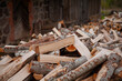 © Mareks - Stacked Firewood and Split Logs Pile Beside Rustic Barn for Winter Heating and Hearth