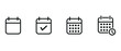 © Rupaly - Line art calendar vector icon set for event planning, appointment scheduling, date tracking, and reminder interfaces.