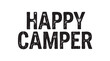 © Shamsul - happy camper black silhouette with line art vector icon black silhouette with line art vector pair icon