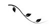© MSTLATIFA - Black silhouette vector illustration of a curved vine branch with leaves, isolated on transparent background