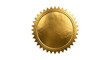 © ProPixel PNG - Golden metallic seal of approval round sticker with star edges luxurious badge for quality.