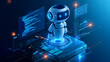 © suldev - AI agent automation machine learning with flow process, coding, processing system and automation system. Stock Illustration