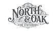 © Wulan - Elegant vintage typographic logo for North and Oak fine stationery brand.