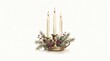© Vania Turnawan - Vintage brass candle holder with festive pine and berry decorations