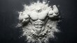 © Paul - Protein powder sculptural form of a muscular torso representing strength and fitness