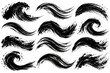 © marzia - Dynamic black grunge brush stroke waves for strong visual impact.