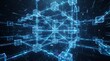 © siti - Abstract blockchain network with glowing blue 3d cubes