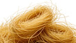 © Ryan - Golden brown vermicelli nests uncooked pasta strands, isolated on transparent background