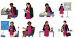 © Dorthy - Set of Professional Businesswoman Characters in Various Office Poses and Activities Vector Illustration