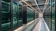 © Saproll avenue - Modern server room in data center featuring liquid cooling technology and sleek black server racks