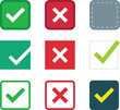 © Tania - Checkmark and Cross Button Icon Collection with Approval, Rejection, Validation, Selection and Status Symbols for User Interface Design