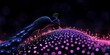 © Mar - Peacock with glowing purple dots on feathers at night.
