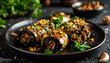 © Eddy - Badrijani eggplant rolls with walnut filling and elegant plating