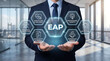 © MDSaijuddin - Businessman presenting EAP employee assistance program virtual benefits graphic