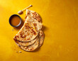 © PerfectFocus - Traditional Ethiopian Flatbread Chechebsa with Honey Flat Lay