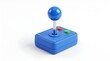 © Roshni - Retro arcade joystick with blue ball top, vintage gaming controller on white background, classic video game input device