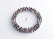 © MDJASHIM - Miniature human figures arranged in a double circle formation on a plain white background arrangement assembly circumference collective community concentric