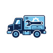 © Haroh - Mobile Service Truck Illustration with Wrench and Gear for Repair