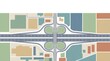 © arya - Modern highway interchange map design featuring urban development blocks with intricate road networks rendered in a minimalist flat style on white background