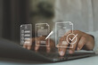 © MUNTHITA - Online registration concept. Businessman using laptop with digital user profile form. Secure signup process, account creation, identity verification, paperless system, enrollment for business platform