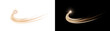 © Crafter - Golden shooting star swirling into a curved light trail for magical cosmic wish design in PNG, Transparent and Black Background Versions